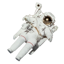 An astronaut floating around in space